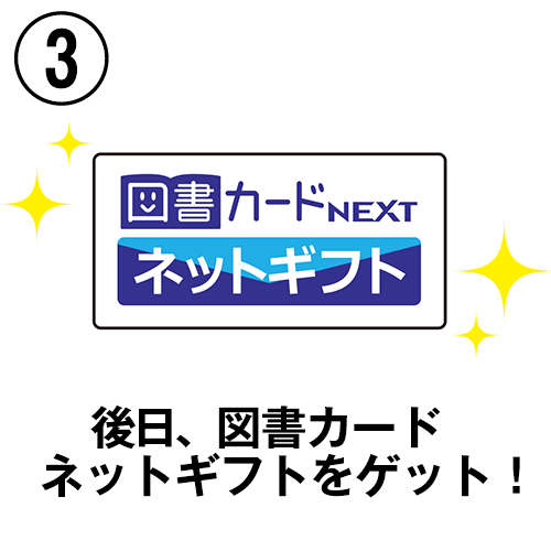 3、後日、図書カードネットギフトをゲット！